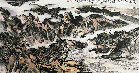 黎越常作品2       《云湧山川秀》